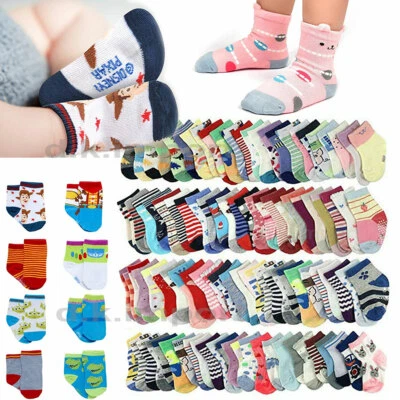 12Pair Cute Baby Girl Toddler Ankle Socks Mixed Designs Crew Infant Children Lot - Image 1 of 4