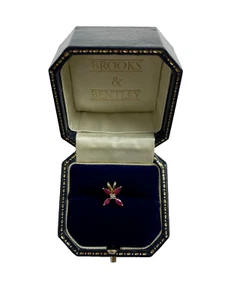 Ruby Pendant 9ct Gold Ruby and Diamond Pendant Marquise cut Ruby Vintage Pendant - Picture 1 of 12