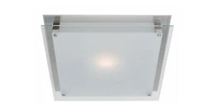 Vision Brushed Steel Frosted Glass Square Flush Mount Ceiling/Wall Light $237 - Picture 1 of 2