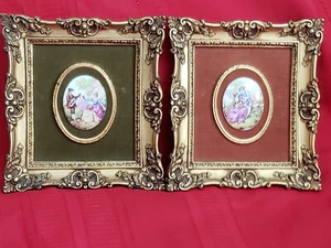 Coppia di targhe cammeo in porcellana metà secolo di B&S Creazione ''Coppia corteggiatrice'' - Foto 1 di 16