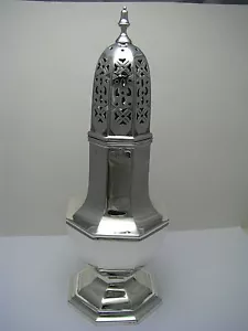 STERLING SILVER SUGAR CASTER MUFFINEER by Goldsmith & Silversmiths England c1907 - Picture 1 of 12