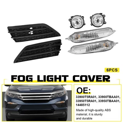 Luz antiniebla de parachoques para Honda Pilot 2016-2018 6 piezas con biseles de cubierta lámpara de señal de giro Foto 1 de 4