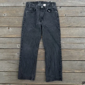 Jeans vintage anni 90 Levis nero 505 uomo 33x30 (adatto 30x27) linguetta arancione dritta - Foto 1 di 10