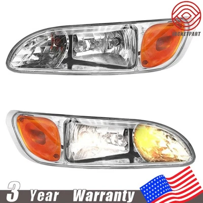 Pair Of Chrome Headlights Compatible With Peterbilt 337/386/387 With Turn Signal - Image 1 of 4