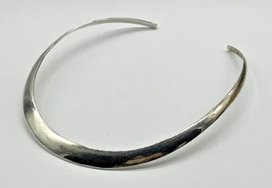 VTG Sterling Silver Collar Necklace Modernist Classic Minimalist .925 28g - Picture 1 of 11