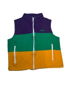 Boys Youth Mardi Gras Vest Large 10/12 Alligator Purple Green Yellow EUC - Picture 1 of 4
