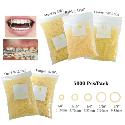5000 Pcs Dental Orthodontic Rubber Bands Elastics Latex Braces 3.5/4.5/6.5 OZ - Image 1 of 4