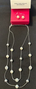 AVON Sparkly Pearly Necklace amd Earring Set Brand NEW in Box VINTAGE 2021 - Picture 1 of 2