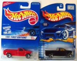 HOT WHEELS LOT TWO FORD F-150 PICKUP #513 FIRST EDITIONS RED #247 BLACK NIP - Picture 1 of 1