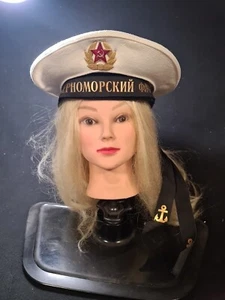 Soviet peakless cap of the Black Sea Fleet of the USSR.  58 size. Used - Picture 1 of 9