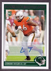 2024 Panini Score Leonard Taylor III Rookie Auto #396 Jets RC SP - Picture 1 of 2
