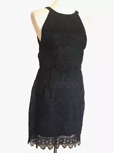 ASTR Women's Crochet Scalloped Hem Bodycon Dress Black Size L - Picture 1 of 7