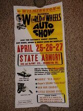 Affiche vintage 1969 World Of Wheels Auto Show, Wilmington, Delaware, Douanes, Barris