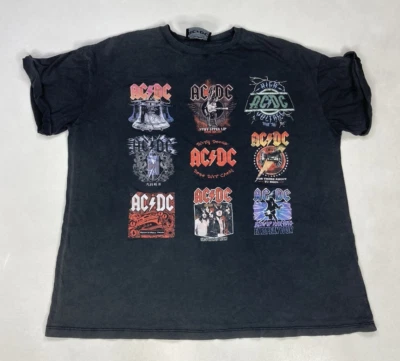 ACDC назад в черный графический футболка женщин XS большого размера AC/DC музыки - Изображение 1 из 4