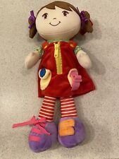 Linzy Toys Learn to Dress Educational 16” Plush Doll Zip Tie Button NWT