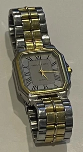 Halston RARE two-tone Men's Watch 001-6L32 HA1006 Quartz - FREE SHIP! - Picture 1 of 4