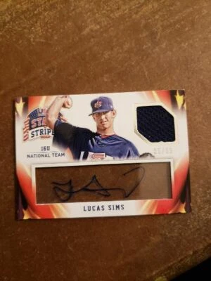 Lucas Sims 2015 Panini USA Stars & Stripes Auto/Patch RC 85/99 #64 - Image 1 of 2