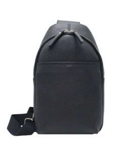 Italienischer Echtleder-Einzelschulterrucksack Armbrusttasche - schwarz - Bild 1 von 6