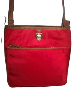 Michael Kors Kempton Chili 32S5GKPC9C Microfiber MD Pocket Crossbody, NWT - Picture 1 of 8