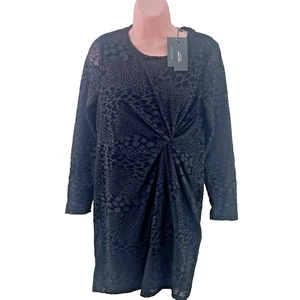 Vero Moda Maternity Dress, Knot Front, Size M, Animal Print, Black, RRP £38 - Picture 1 of 17