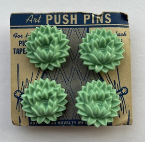 Vintage Art Push Pins Set of Four Art Button Novelty Mfg. Co. NYC - Bild 1 von 2