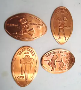 UNIVERSAL STUDIOS Hollywood - Minion Store -- Retired set of 4 elongated copper - Picture 1 of 1