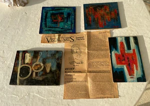 Henry Moretti French American 4 Small Paintings Abstract Sculptures - Picture 1 of 18