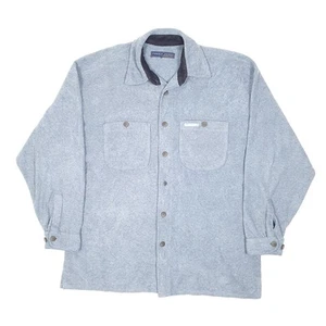 POINT ZERO Blue Shirt Fleece Overshirt Shacket Camping Festival Long Sleeve L - Picture 1 of 5