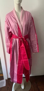 Fernando Sanchez Accappatoio Donna Colorblock Cintura Lungo Multicolore Taglia S - Foto 1 di 8