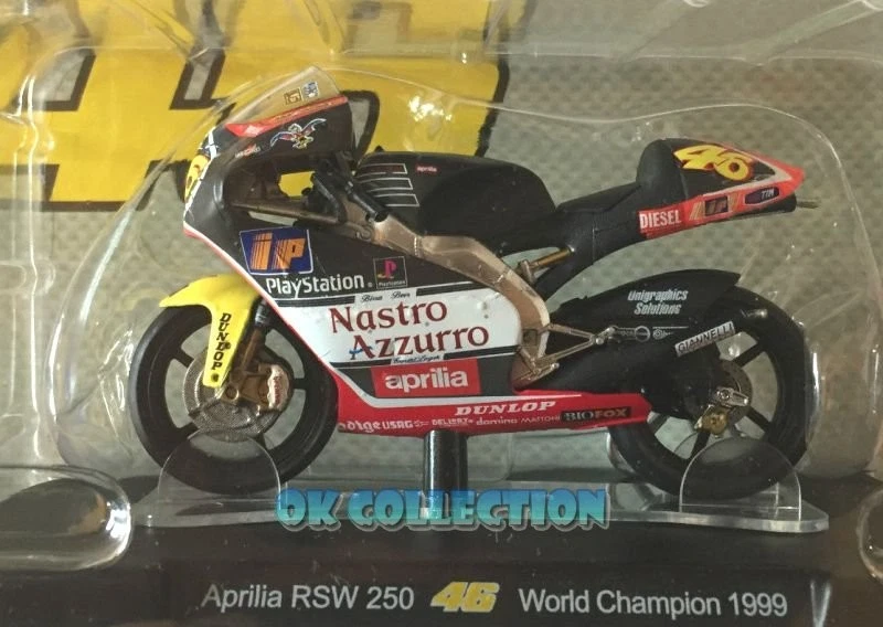 Modellino Moto GP Valentino Rossi 1:18 APRILIA RSW 250 World Champion 1999 (17) - Immagine 1 di 1