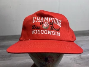 Vintage 1994 Wisconsin Badgers Rose Bowl Champions Snapback Hat KC Red Cap - Picture 1 of 10