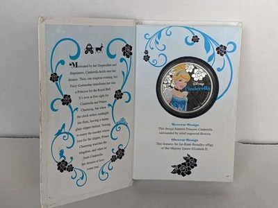 2015 Niue Disney Princess Cinderella 2$ 1oz Silver Coin Proof Limited W/Box - Image 1 of 4