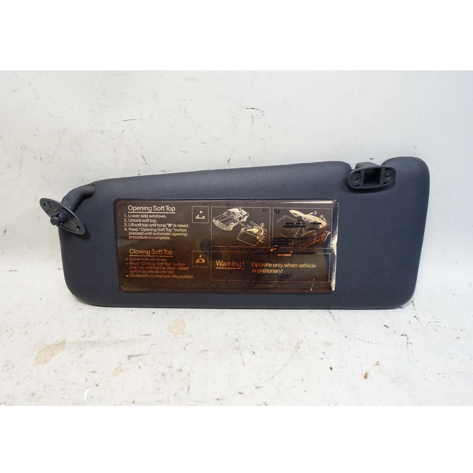 Parasol izquierdo conductor BMW E30 serie 3 negro antracita con bolsillo OEM 1984-1993 Foto 1 de 4