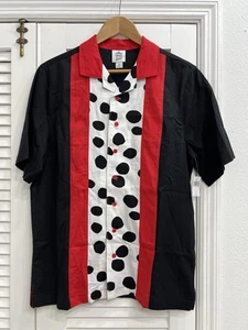 Disney Dress Shop 101 Dalmatians Bowling Shirt S Black NEW Pongo Disneybound - Picture 1 of 9