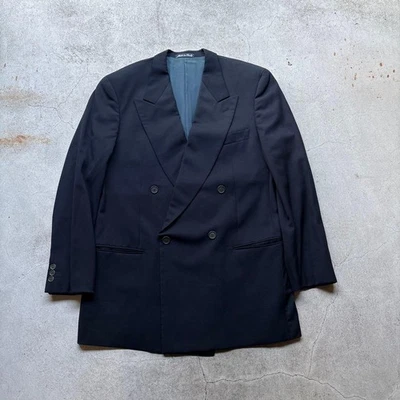 Chaqueta Giorgio Armani Doble Pecho Lana Azul Marino A Medida Años 80 De Colección Japón Foto 1 de 4