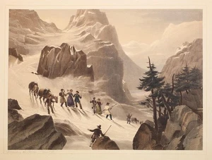 Gebirgslandschaft Furkapass Schweiz nach George Barnard Lithografie undatiert - Picture 1 of 6