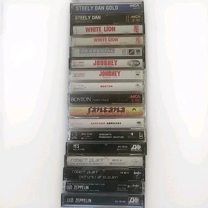 22 70s 80s Rock Mix Cassette Tape Lot,  Zeppelin,White Lion,Yes,Boston, Journey - Picture 1 of 16