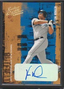 2005 DONRUSS LEATHER & LUMBER GOLD AUTO #134 VERNON WELLS BLUE JAYS SP #/25