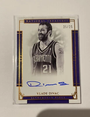 2016-17 National Treasures Vlade Divac Auto On Card #25/25 - 1/1! - Image 1 of 3
