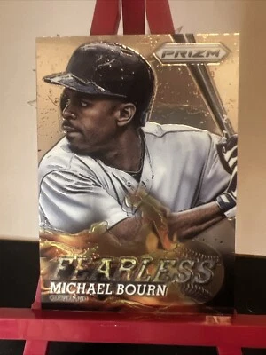 Michael Bourn 2013 Panini Prizm Fearless card F13 Cleveland Indians Insert - Image 1 of 2