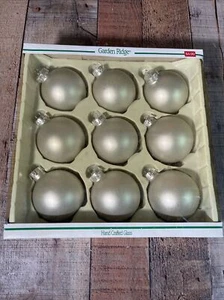 Vintage Hand Crafted Glass Ornaments Set of 9 Silver Gray VTG - Picture 1 of 7
