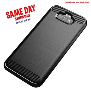 Heavy-Duty Protective Carbon Fiber Case for TracFone LG K31 Rebel L355DL Phone - Picture 1 of 3