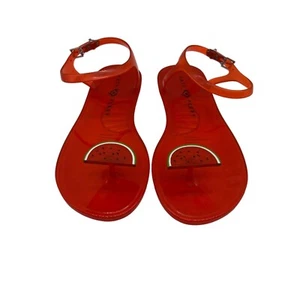 Katy Perry The Geli Sandals Womens 7 Red Watermelon Slingback Jelly Thong NEW - Picture 1 of 7