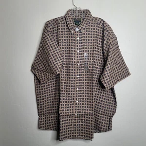 Vtg CAMBRIDGE CLASSICS Button Front Short Sleeve Shirt Men's XXL Retro Cotton Bd - Picture 1 of 5