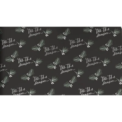 Papel de embrulho Hallmark Natal Tis The Season preto 35 pés quadrados rolo feriado - Imagem 1 de 4
