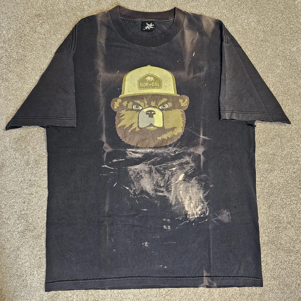 Camiseta De Colección Y2k NorCal Smokey The Bear Para Hombre L 420 Stoner Grunge Burnout Weed Foto 1 de 4