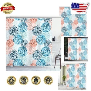 Elegant and Unique Floral Shower Curtain - Dark Coral 69" W x 70" L, Quick-Dry - Picture 1 of 6