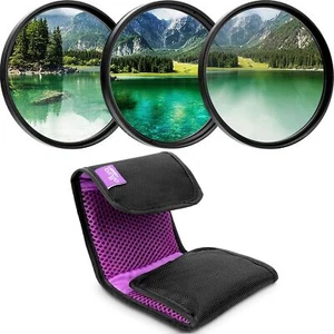 67MM Filter Kit UV CPL Polarizer Neutral Density ND4 + Filter Pouch - Picture 1 of 7