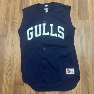 Vintage Gulls Baseball Jersey Shirt Mens Large 44 Embroidered Blue USA - Picture 1 of 9