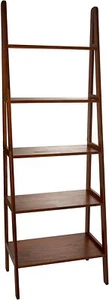 Tall Mid Century Modern 5 Tier Bookcase Open Ladder Furniture Bookshelf Display - Picture 1 of 9